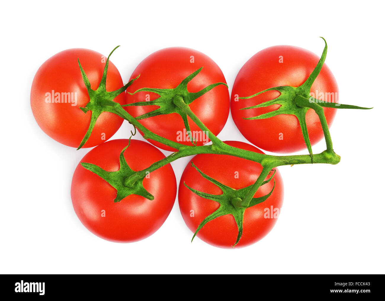 bunch of red tomatoes isolated on white background Stock Photo - Alamy