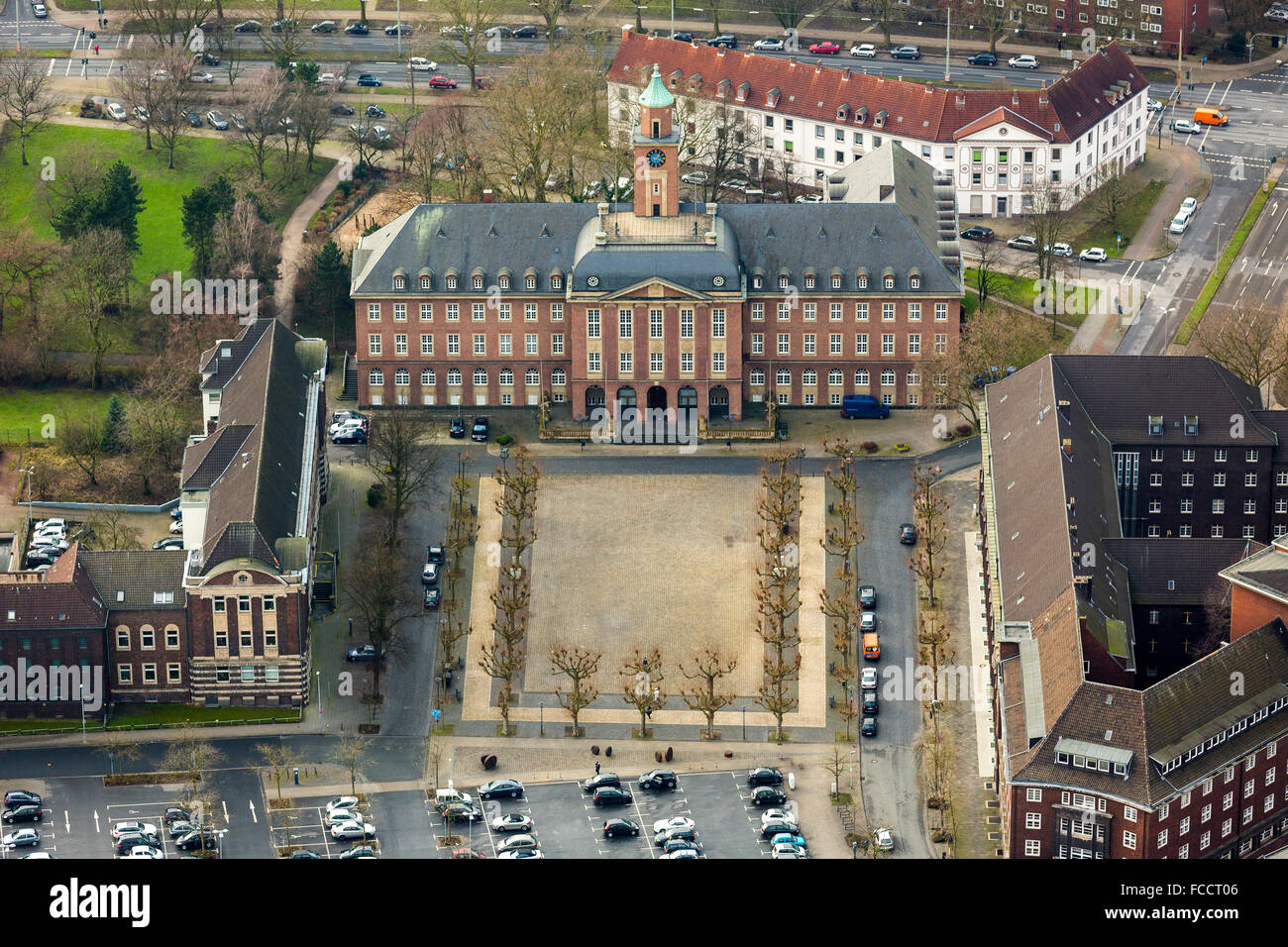 Aerial View Town Hall Herne At Friedrich Ebert Platz Herne Ruhr Area aerial-view-town-hall-herne-at-friedrich-ebert-platz-herne-ruhr-area
