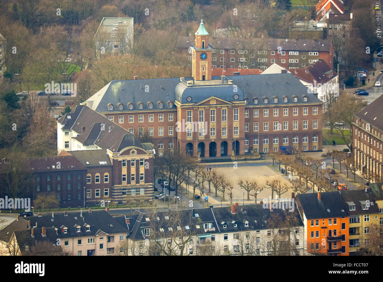 Aerial View Town Hall Herne At Friedrich Ebert Platz Herne Ruhr