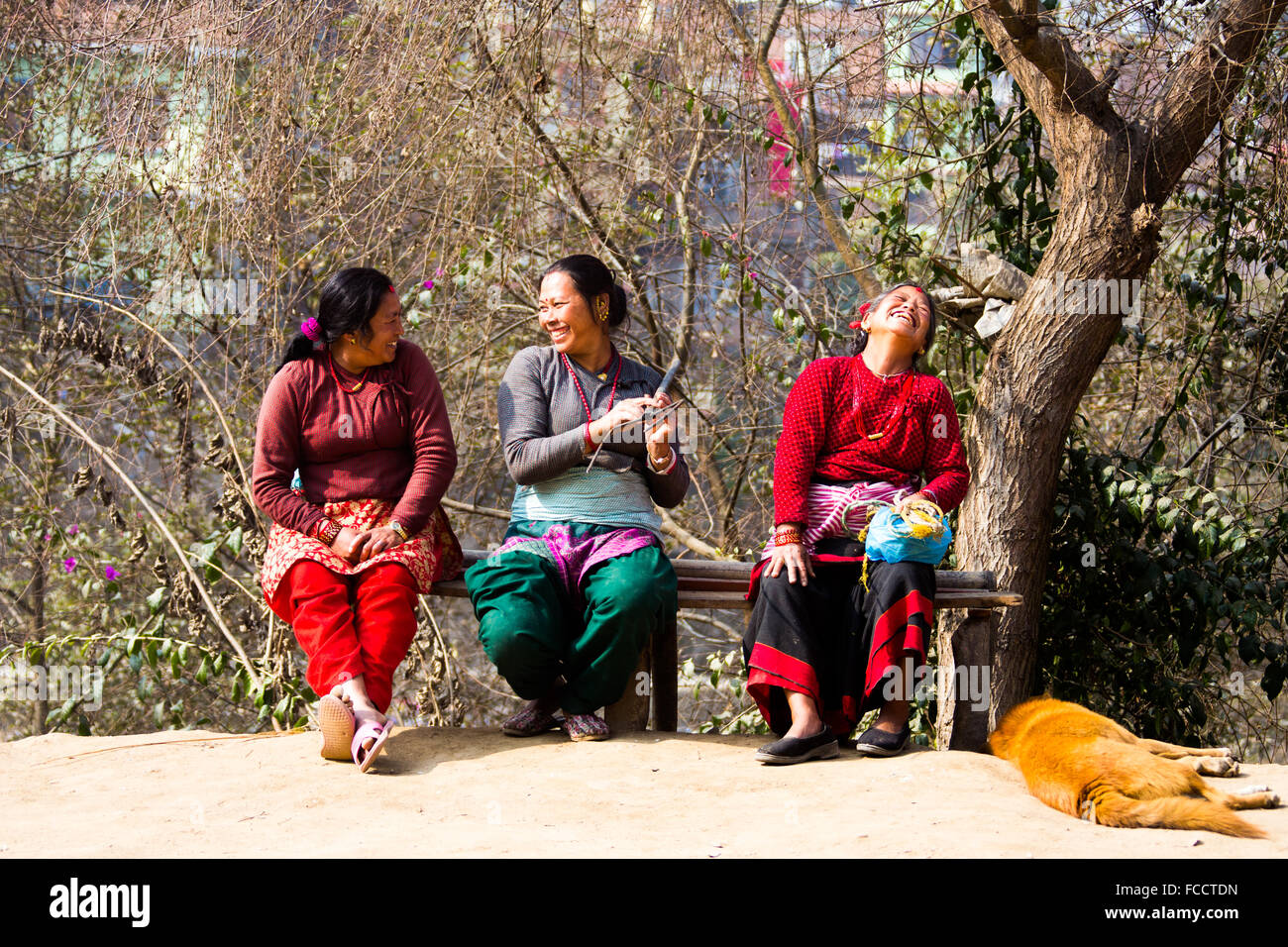 Local women in Kathmandu, Nepal Stock Photo