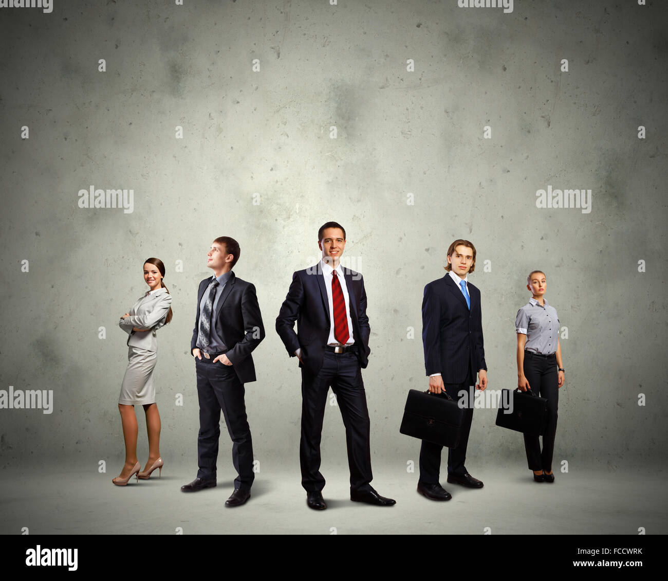 Image of businesspeople group posing. Teamwork concept Stock Photo - Alamy