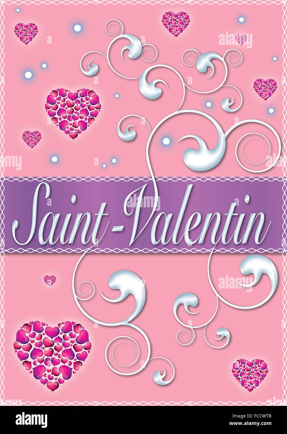 Valentine's day poster : affiche française St Valentin Stock Vector