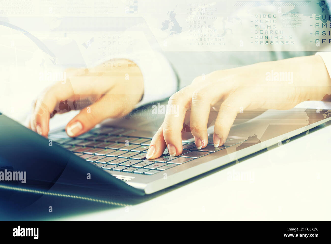 Close up image of businesswoman hands typing on keyboard Stock Photo ...