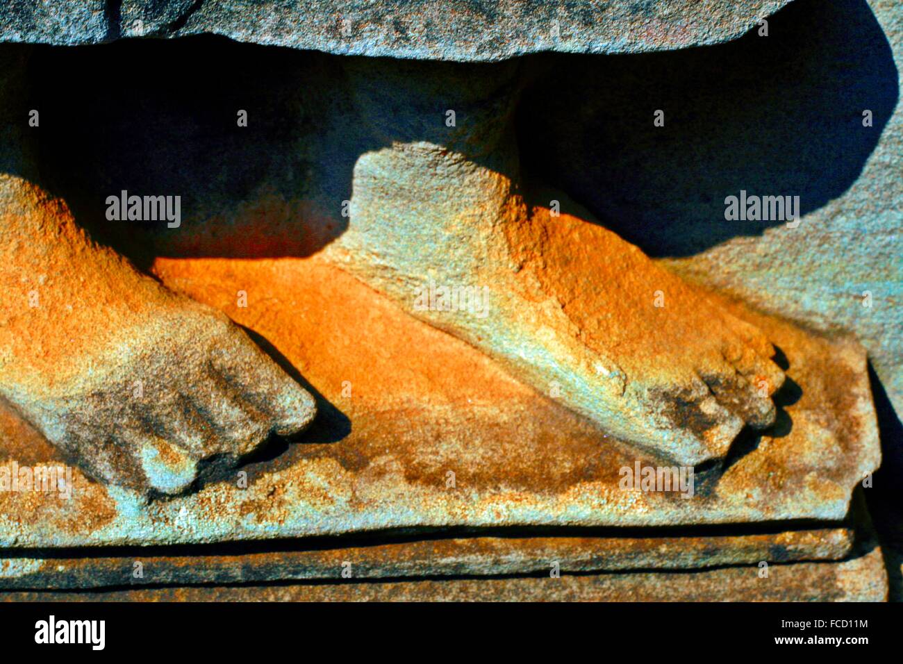 CloseUp Of Human Feet Made From Stone Stock Photo Alamy