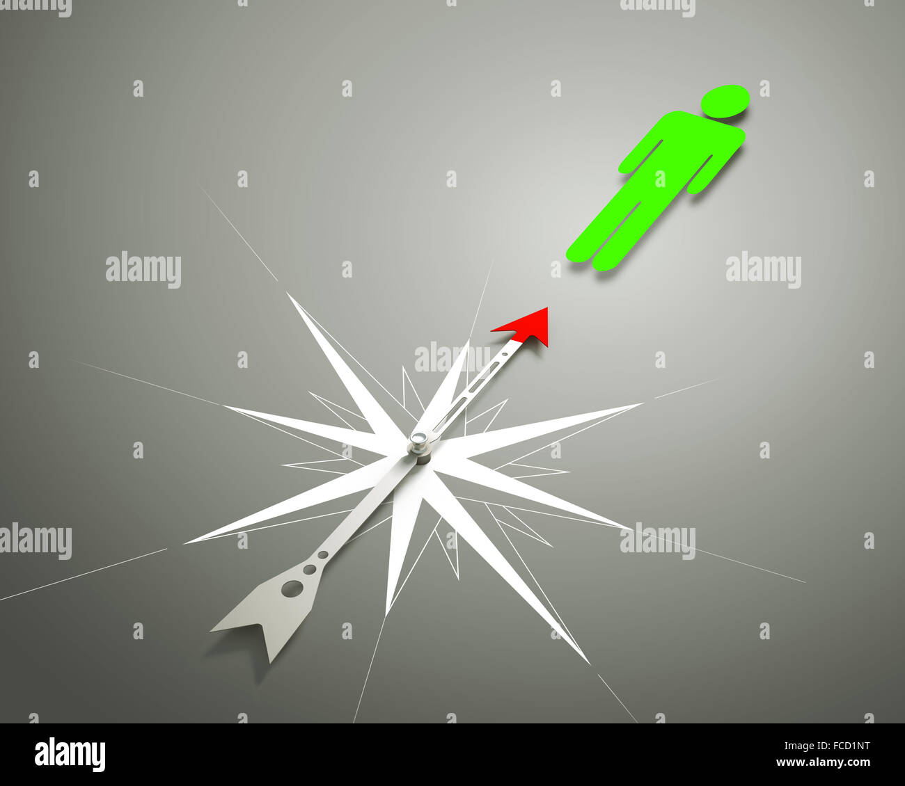 Compass pointing north 3d hi-res stock photography and images - Alamy