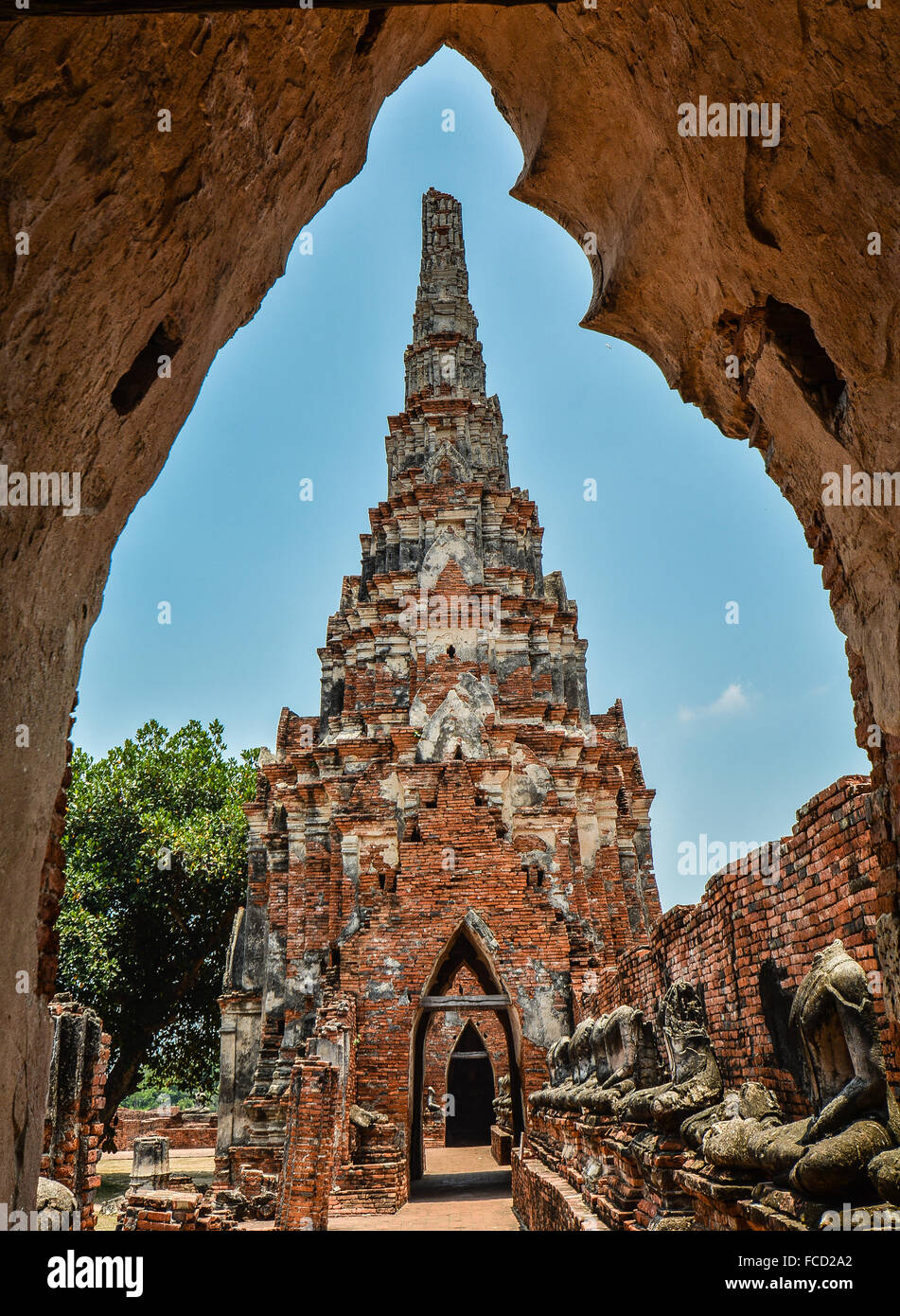 Chedi in Wat Chaiwatthanaram - Ayutthaya, Thailand Stock Photo