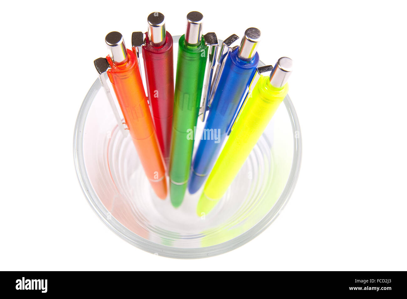 Multi coloured pens row hi-res stock photography and images - Alamy