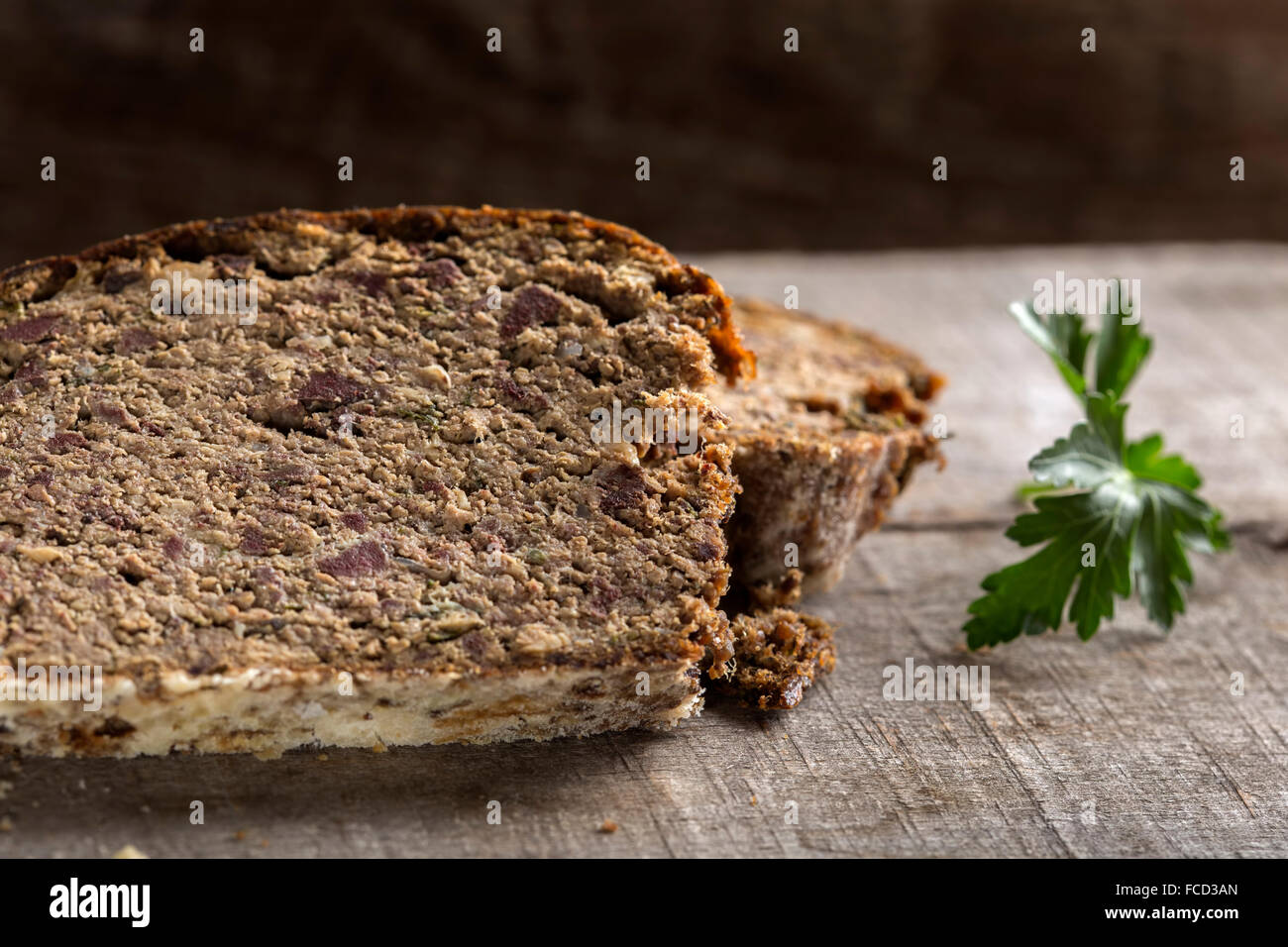 Cighir - Traditional Romanian baked food made from pork offal Stock Photo