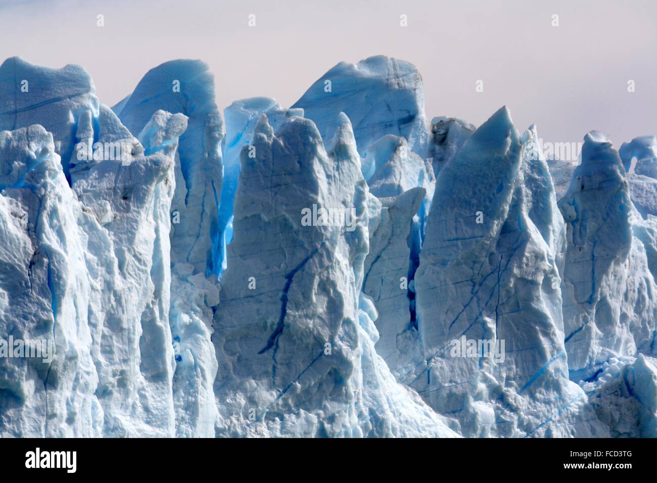 Close Up Of Steep Spectacular Ice Formation Stock Photo