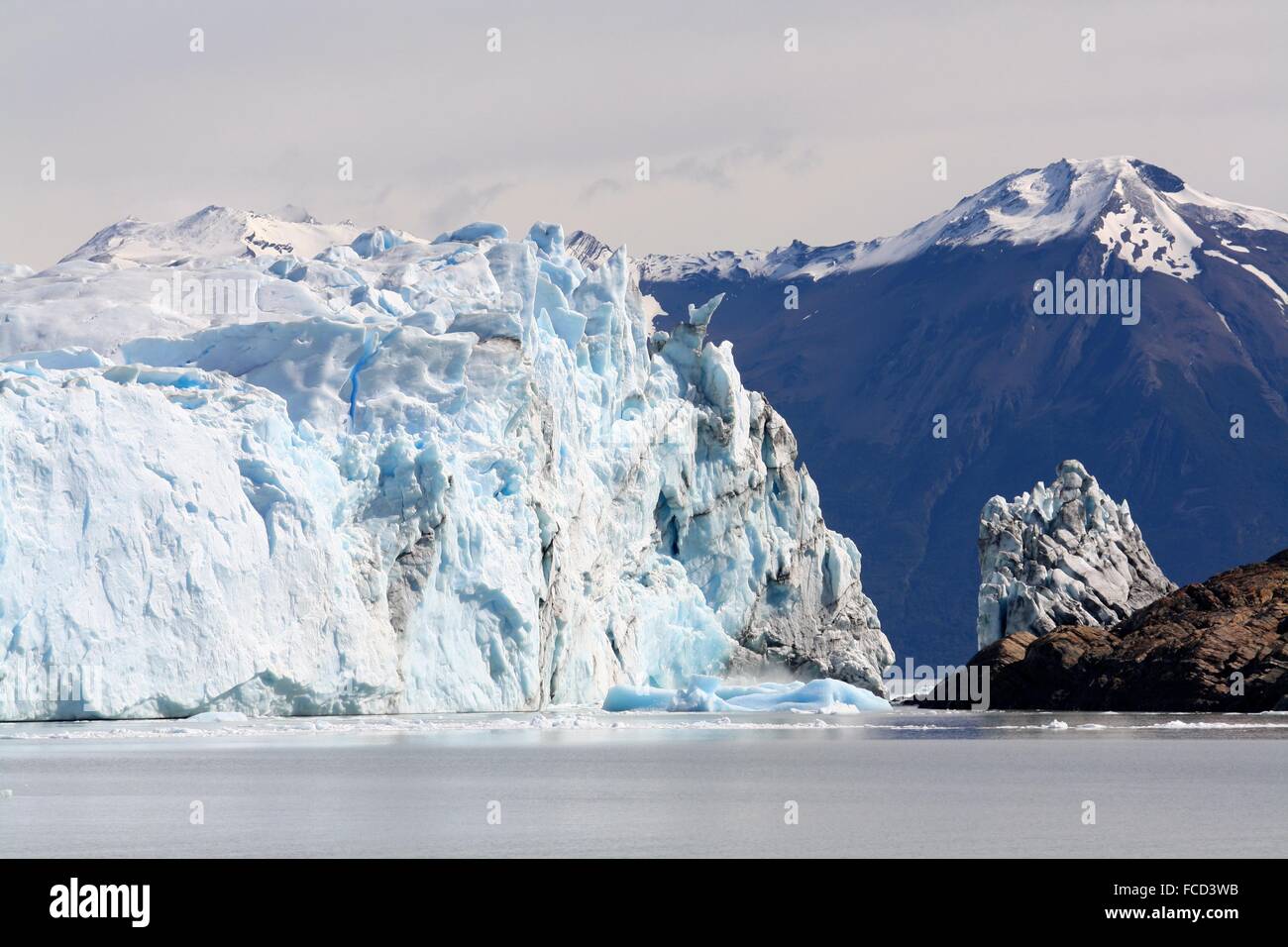 Spectacular Glacial Landscape With Glaciers, Geological Formations And High Mountain Stock Photo