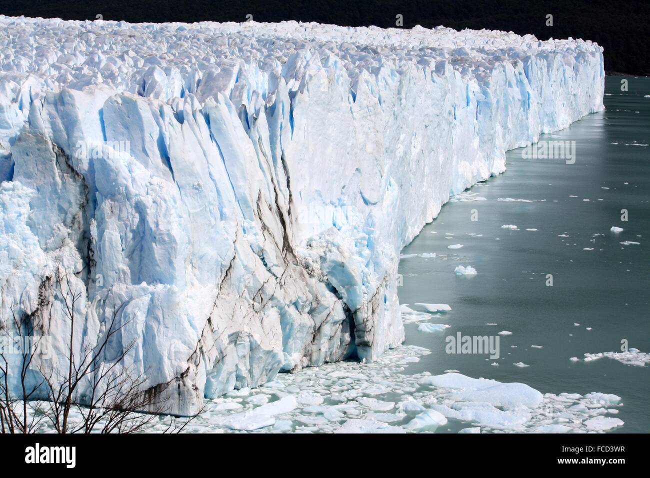Spectacular Snow Accumulation On Glacial Ice Stock Photo