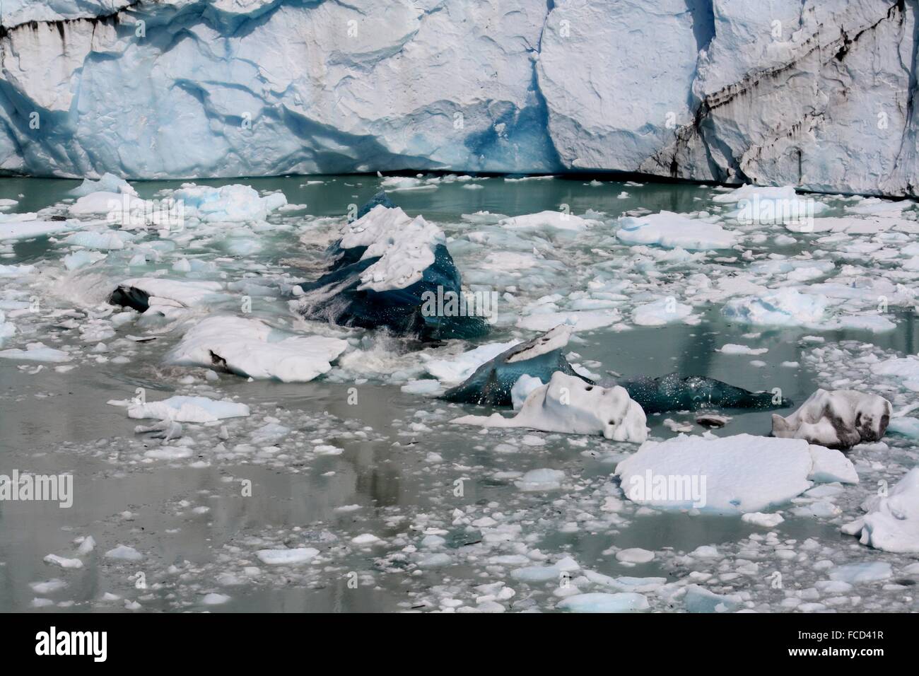 Pieces Of Ice Floating Near Glaciers Stock Photo