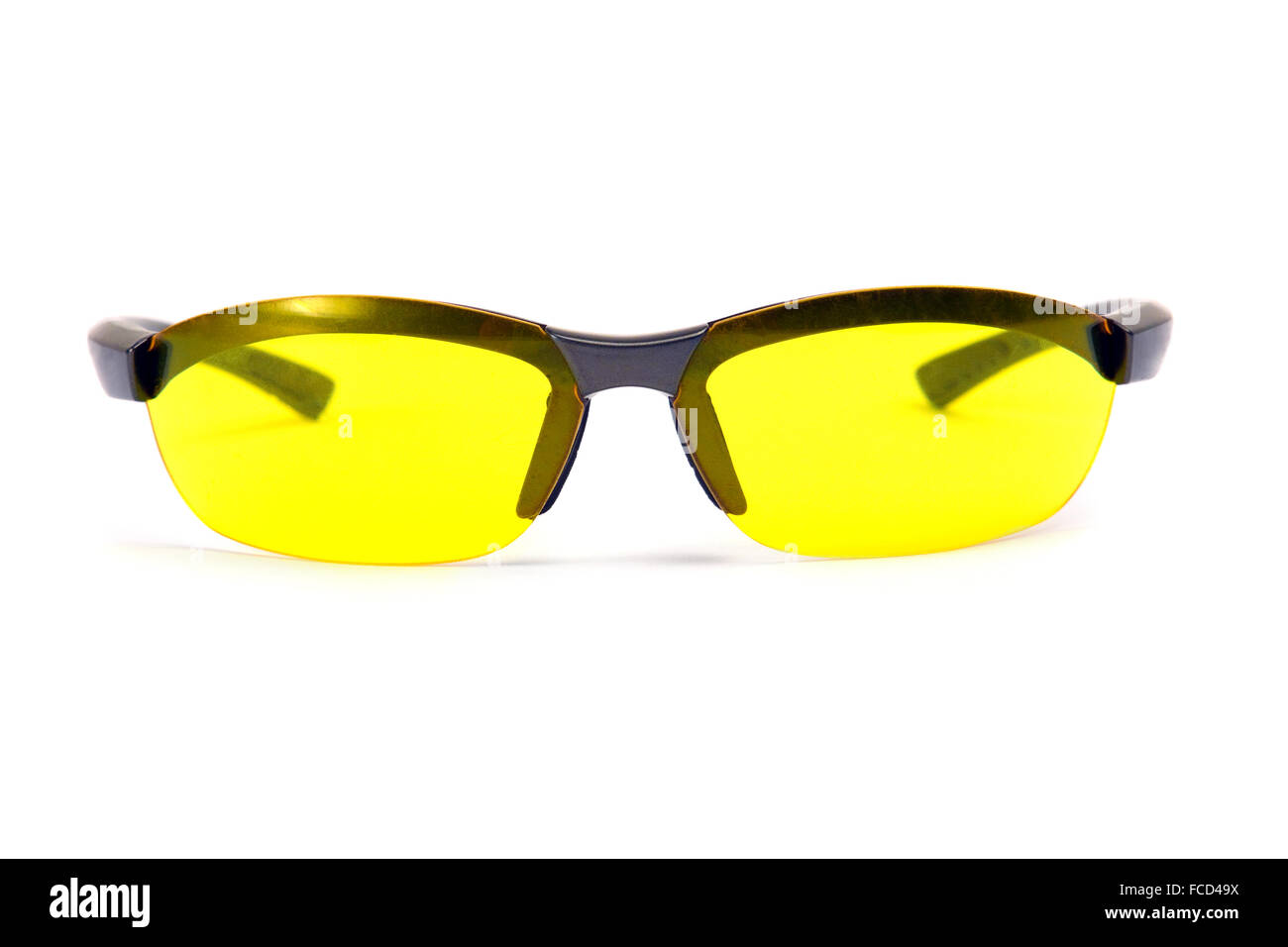 Yellow sunglasses. Front view Stock Photo Alamy