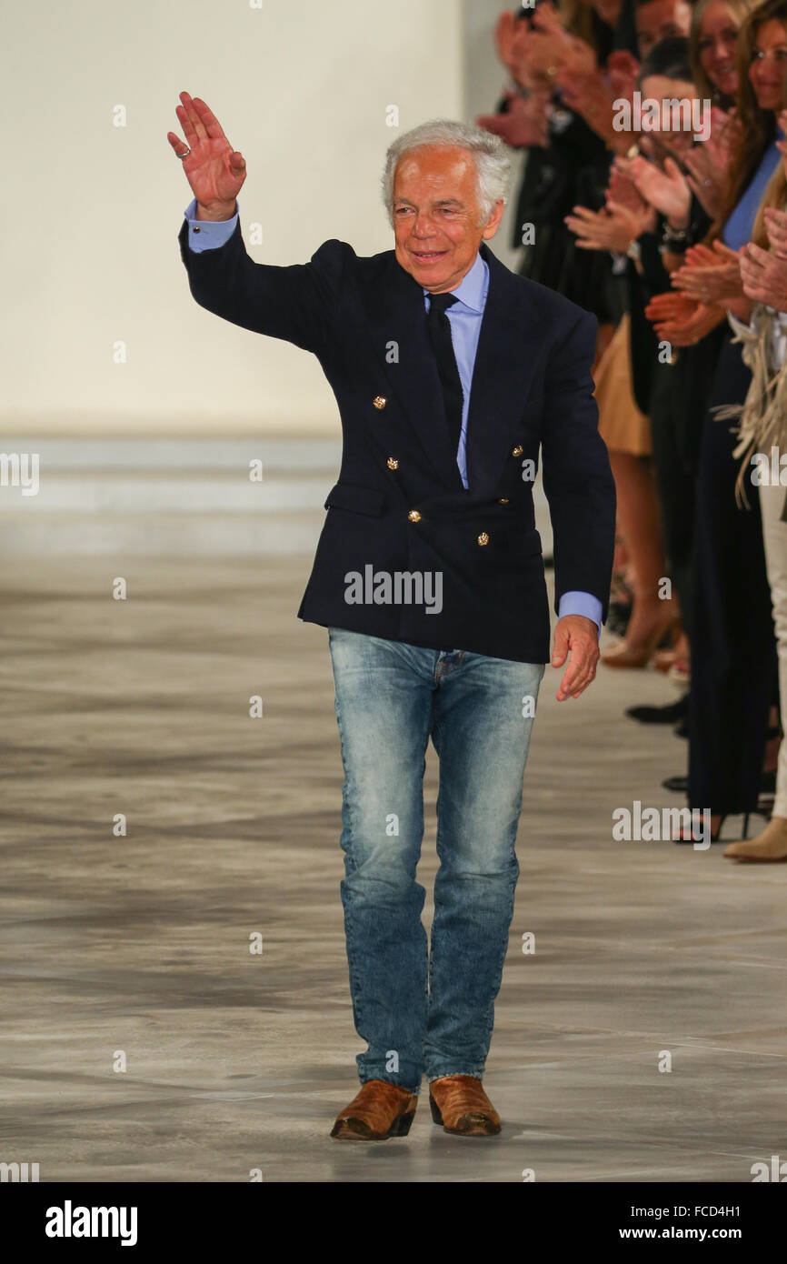 Ralph Lauren walks the runway at Ralph Lauren Spring 2016 during New ...