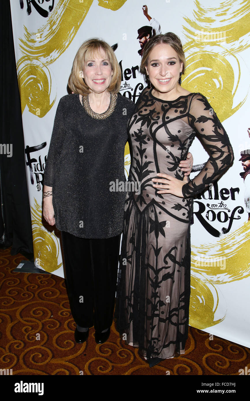 Opening night party for Fiddler On the Roof held at Gotham Hall - Arrivals.  Featuring: Alix Korey, Jessica Vosk Where: New York City, New York, United States When: 21 Dec 2015 Stock Photo
