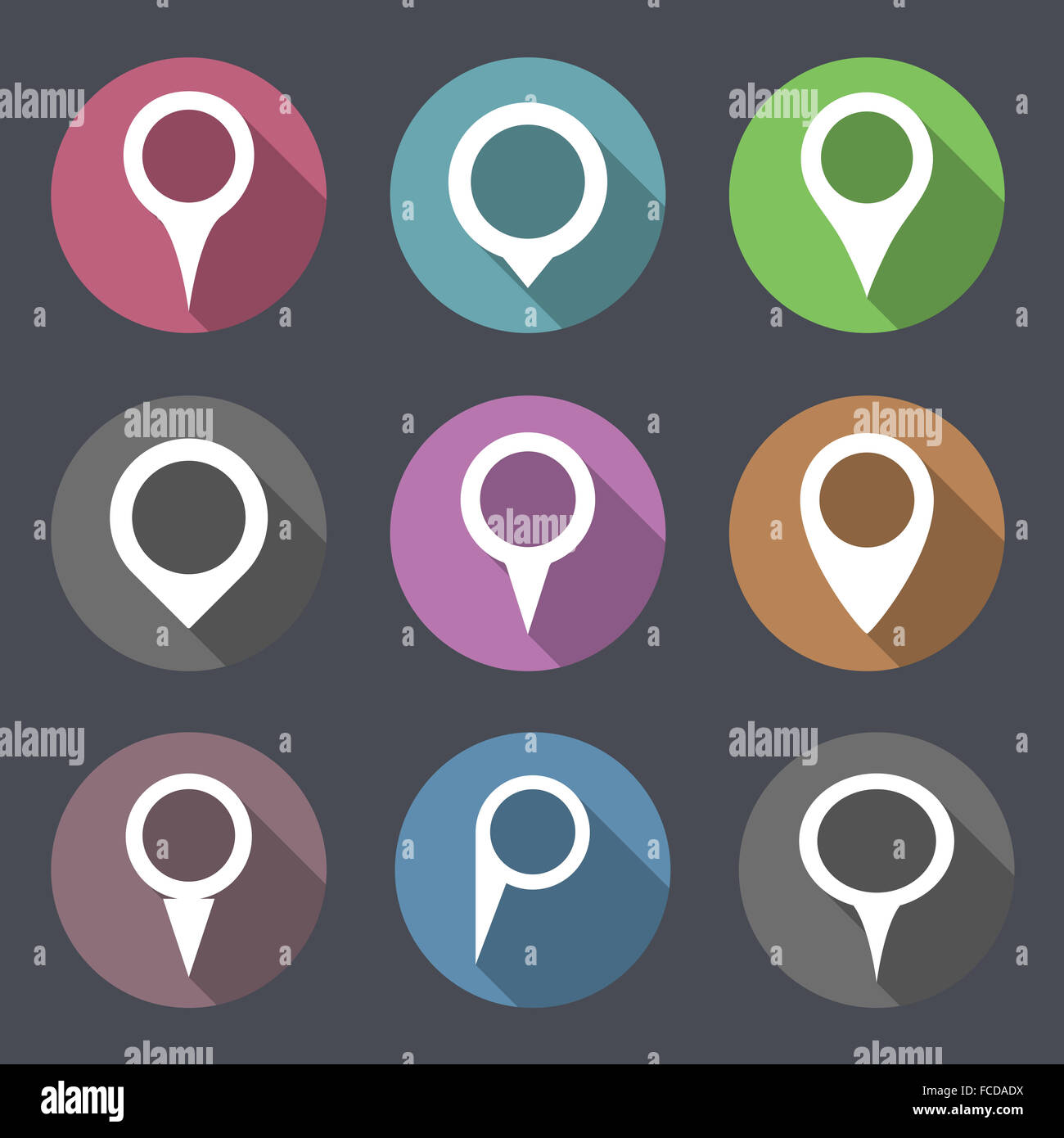 Flat map markers icons Stock Photo Alamy