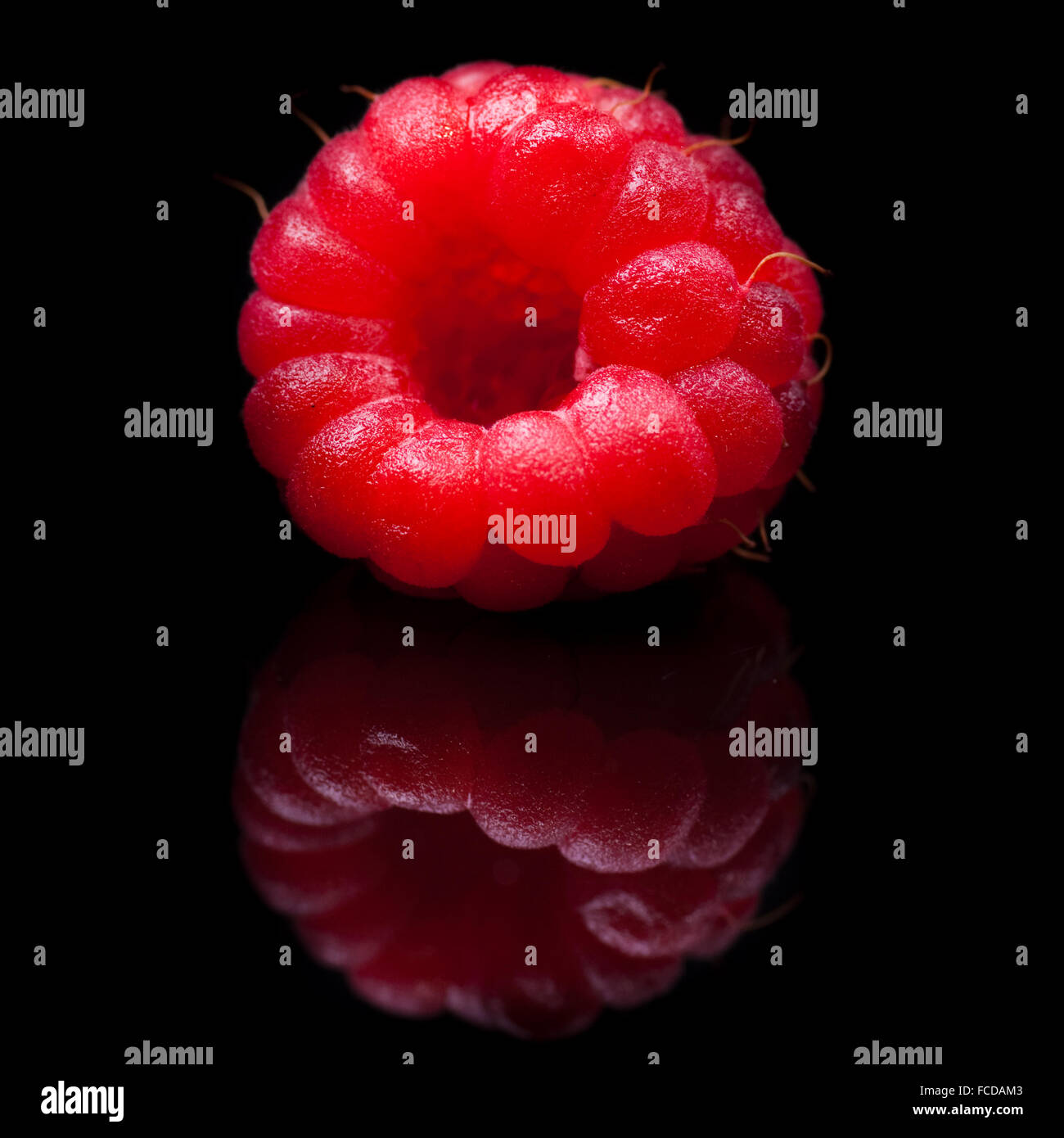 Sparkling Raspberry Close Up Raspberry closeup. Isolated on black Stock Photo - Alamy