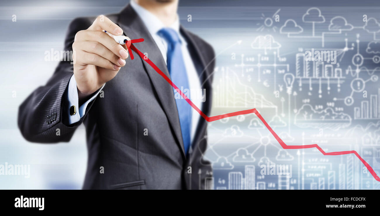 Businessman show positive trend hi-res stock photography and images - Alamy