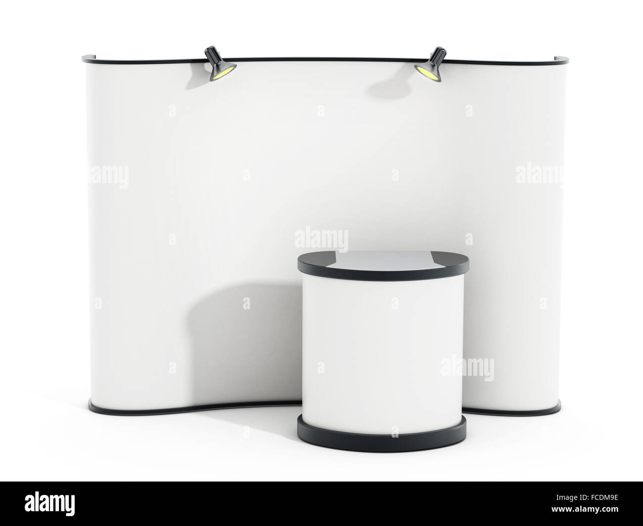 Exhibition stand isolated on white background. Stock Photo