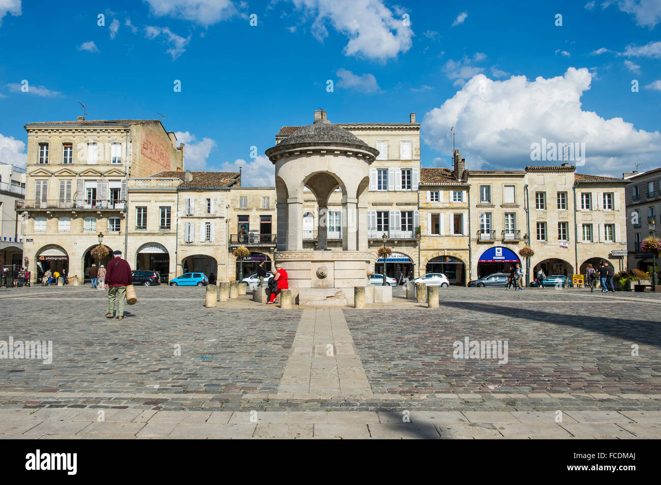 Main square, Place Abel Surchamp, Libourne, Département Gironde, France Stock Photo