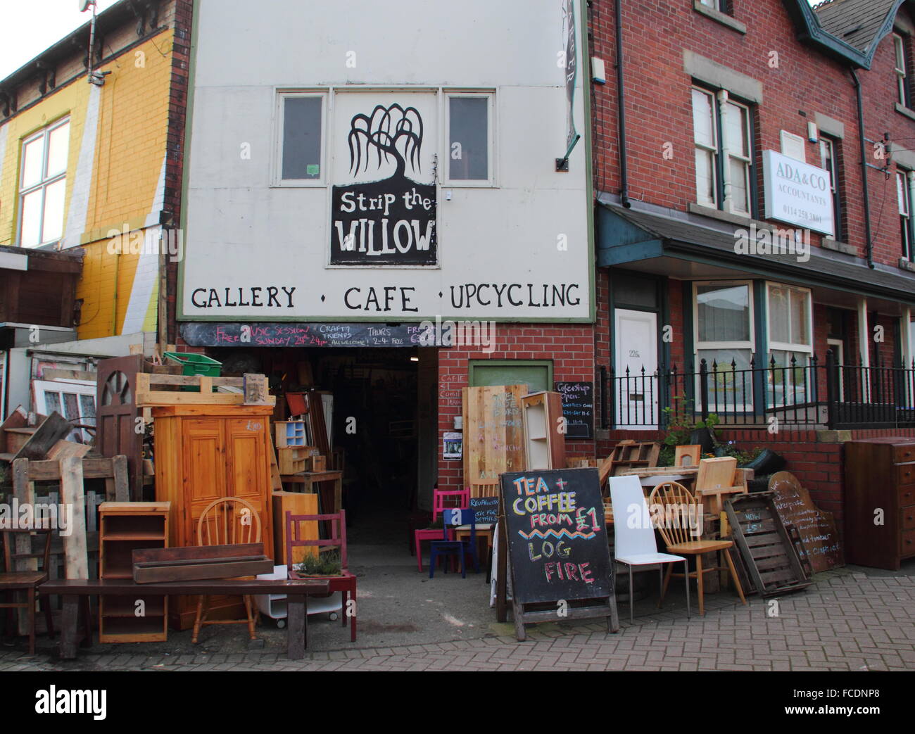 Strip the Willow, a social enterprise featuring a gallery, cafe and upcycling space in Sheffield, South Yorkshire Englland UK Stock Photo