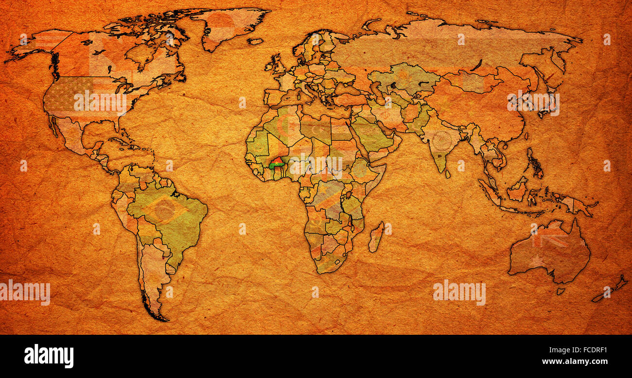 Flag Map 1908 old vintage political map of world with national flags Stock Photo - Alamy
