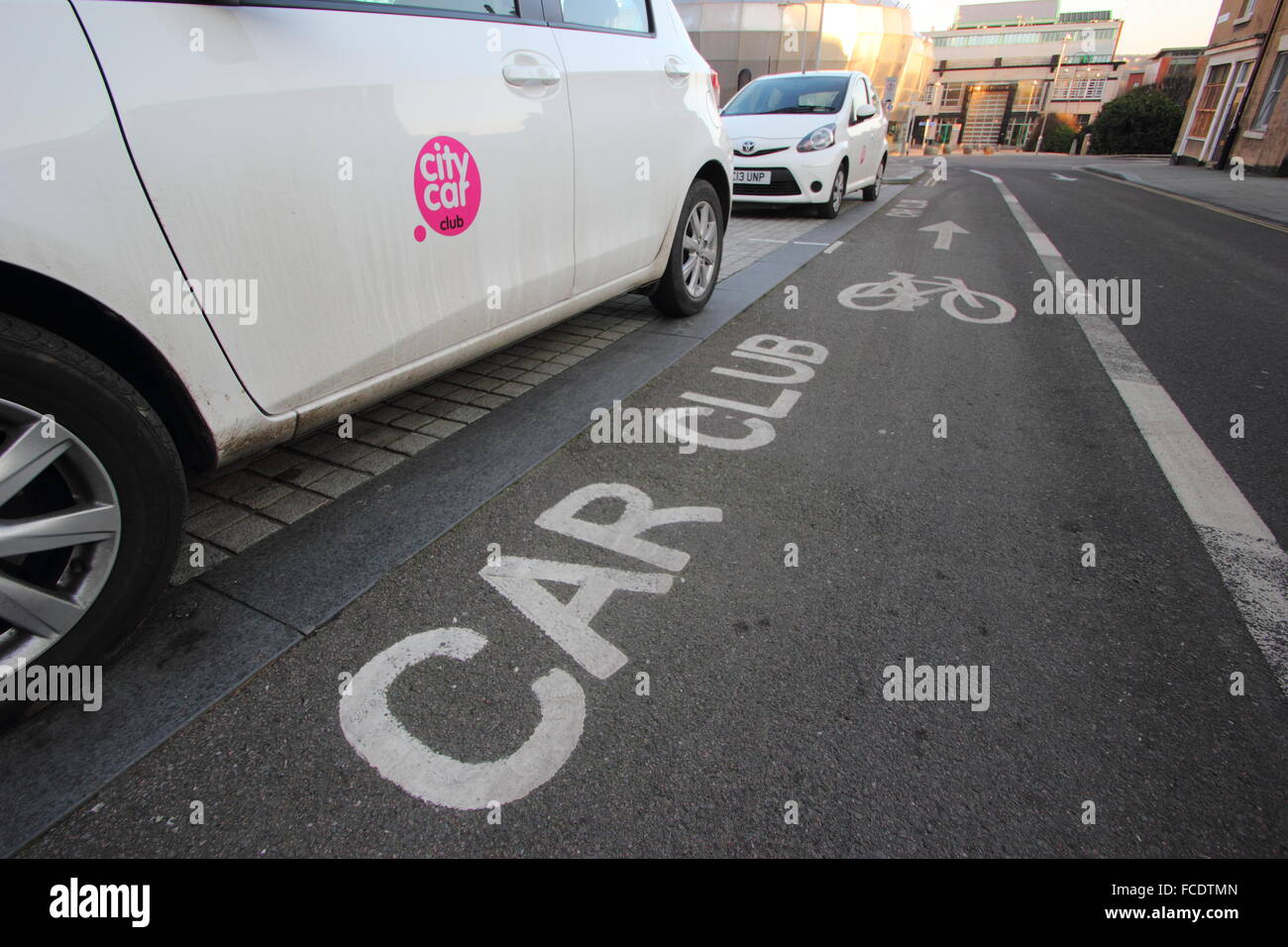 City Car Club vehicles parked in a designated parking bay in Sheffield