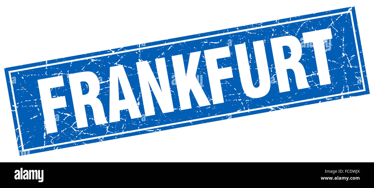 Frankfurt blue square grunge vintage isolated stamp Stock Photo - Alamy