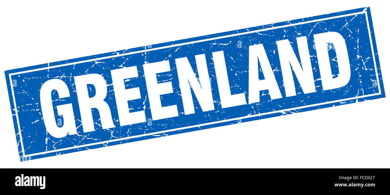 Greenland blue square grunge vintage isolated stamp Stock Photo - Alamy