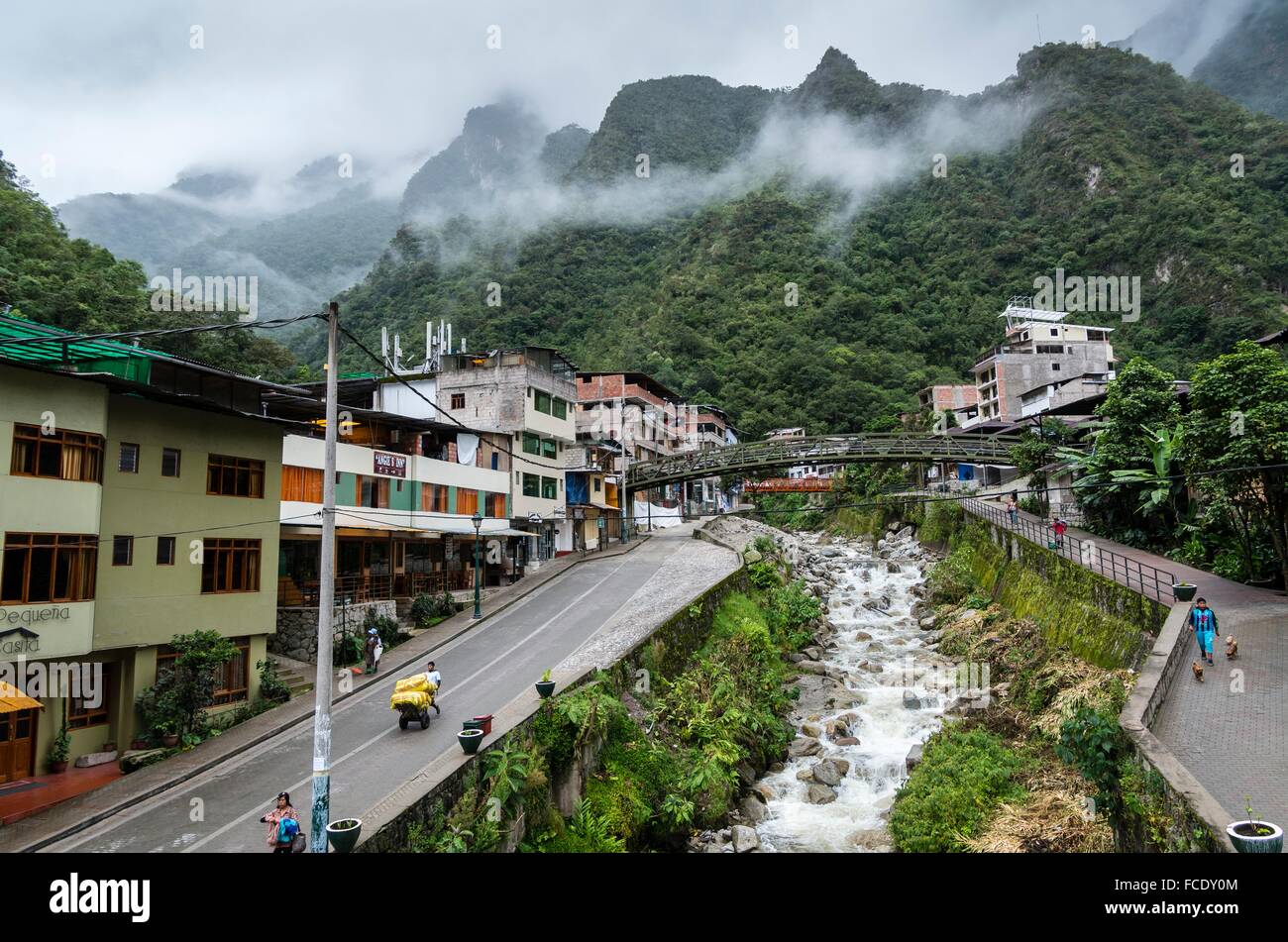 Aguas Calientes Machu Picchu village. Andes mountains. Cusco. Peru