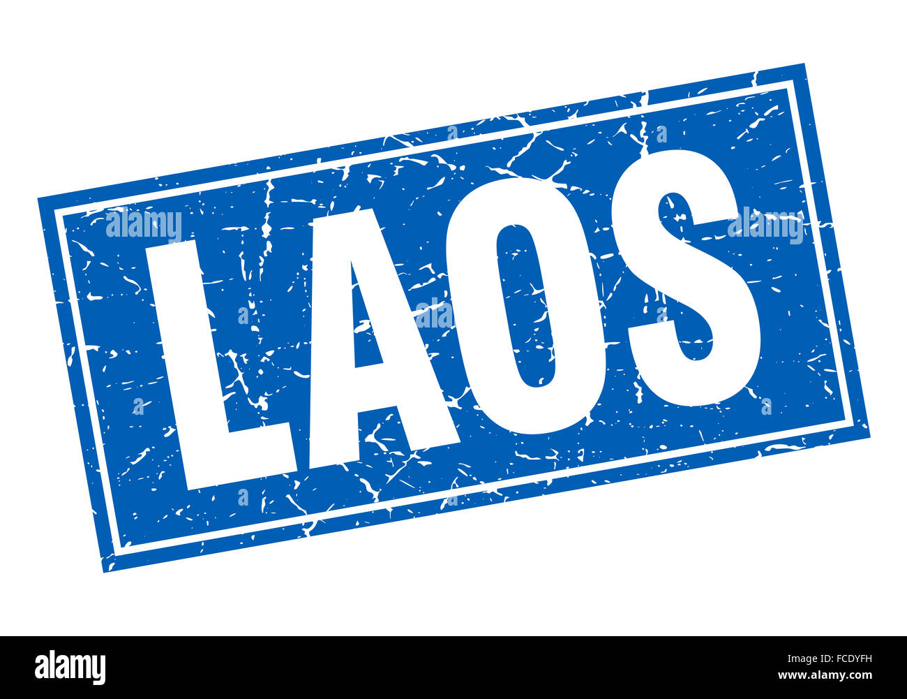 Laos blue square grunge vintage isolated stamp Stock Photo - Alamy