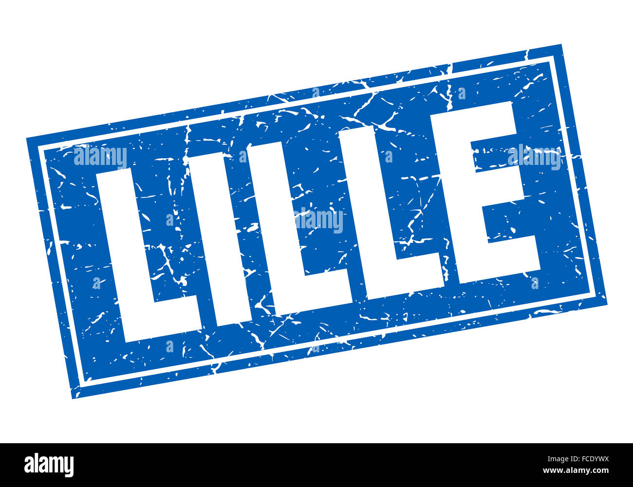 Lille blue square grunge vintage isolated stamp Stock Photo - Alamy