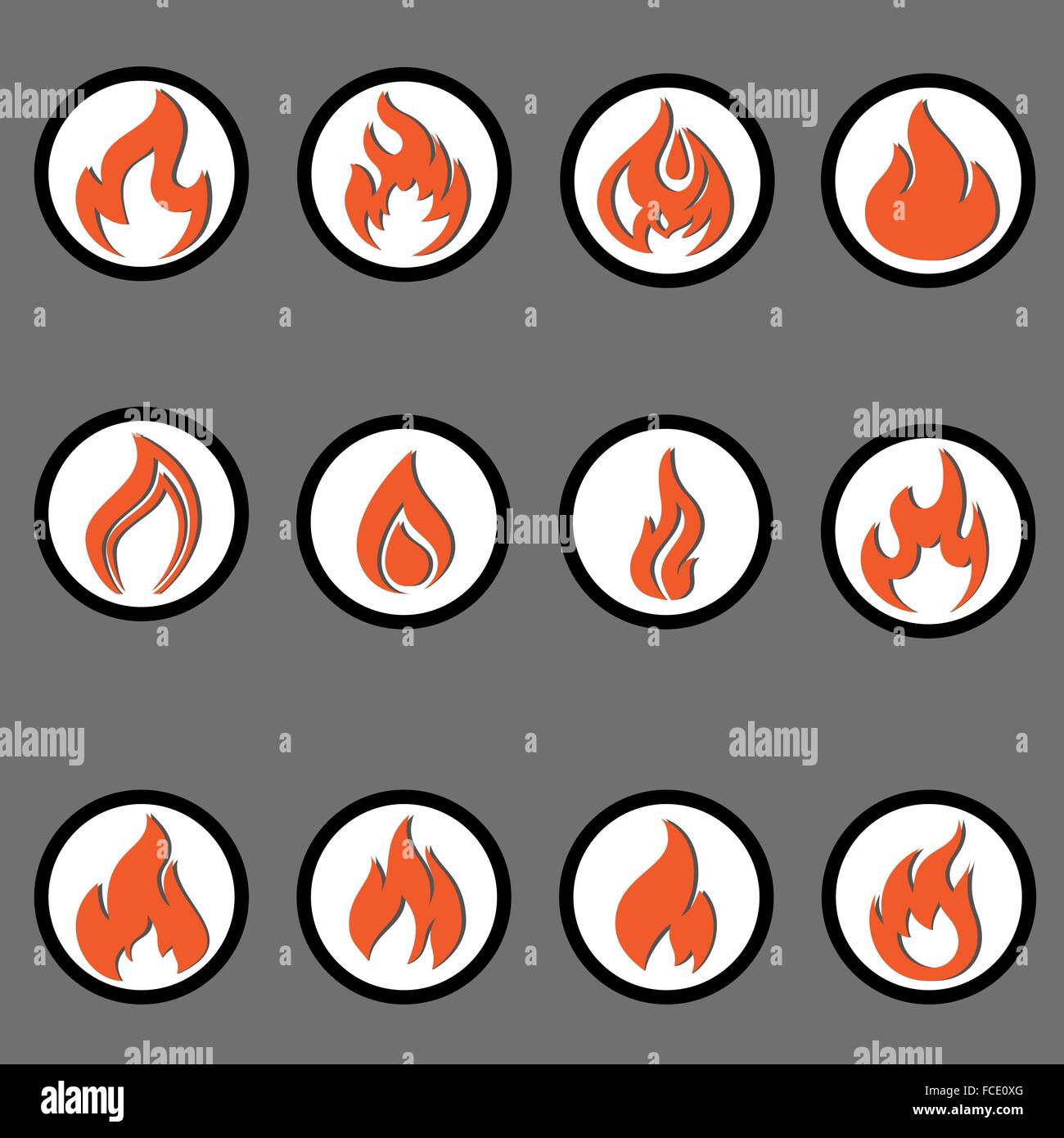 Fire icons set Stock Vector Image & Art - Alamy