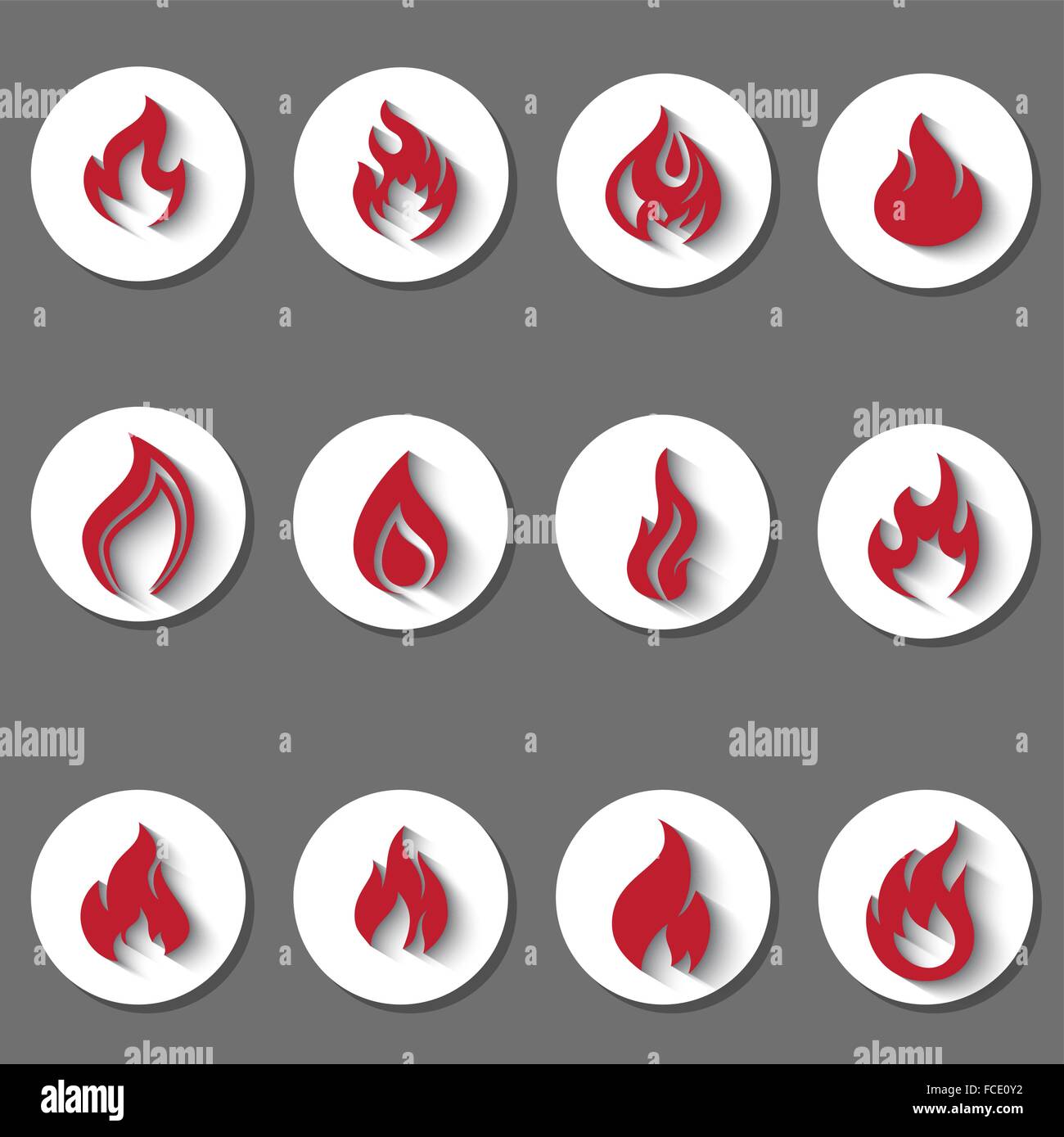 Fire icons set Stock Vector Image & Art - Alamy