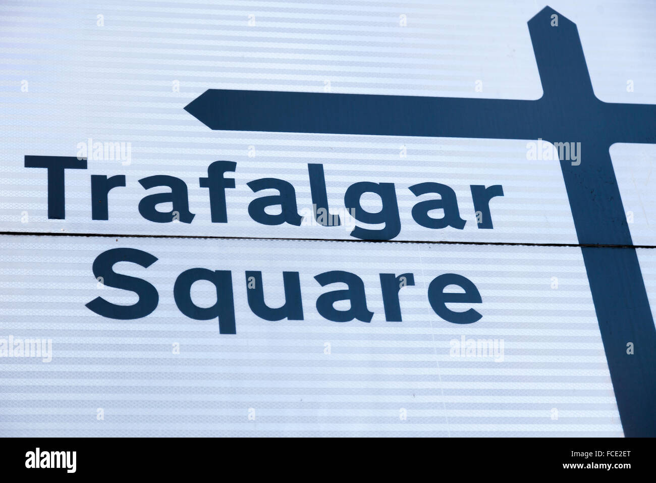 Sign showing directions to Trafalgar Square in Central London Stock Photo