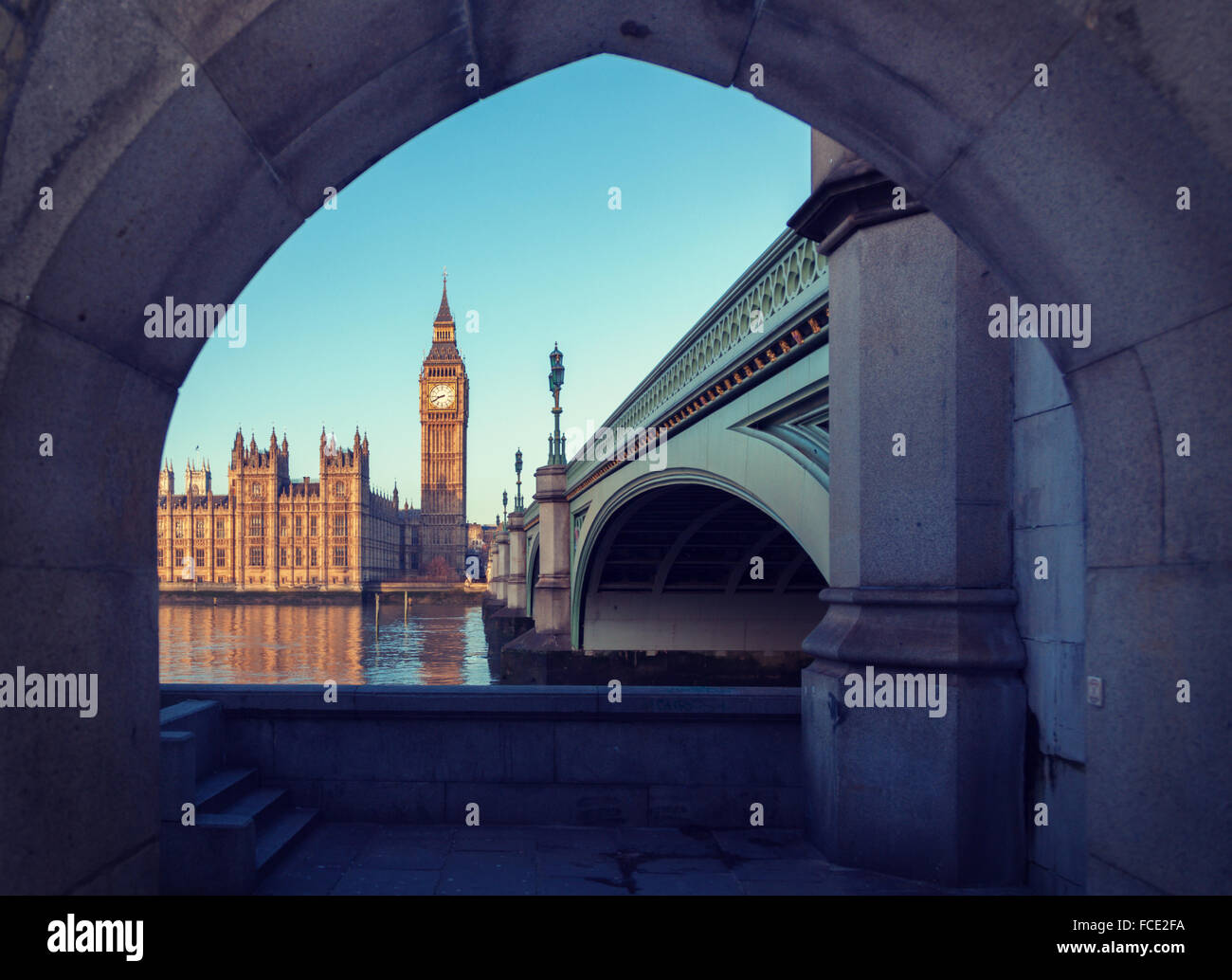 Famous Big Ben clock tower in Central London Stock Photo