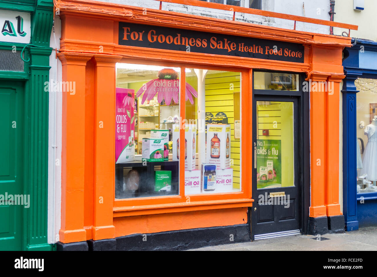 The exterior of 'For Gooness Sake' health food shop in Skibbereen. Stock Photo