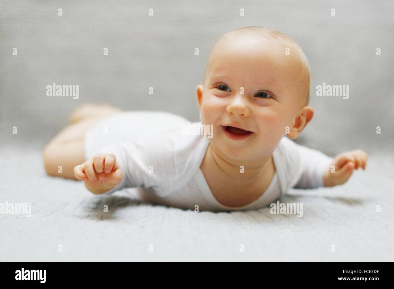 8 Months Baby Boy Lying Down Stock Photo Alamy