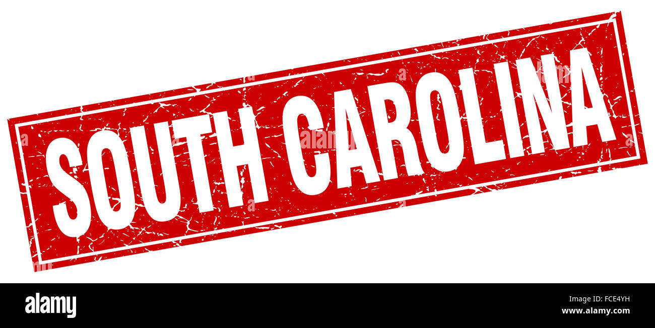 South Carolina red square grunge vintage isolated stamp Stock Photo - Alamy