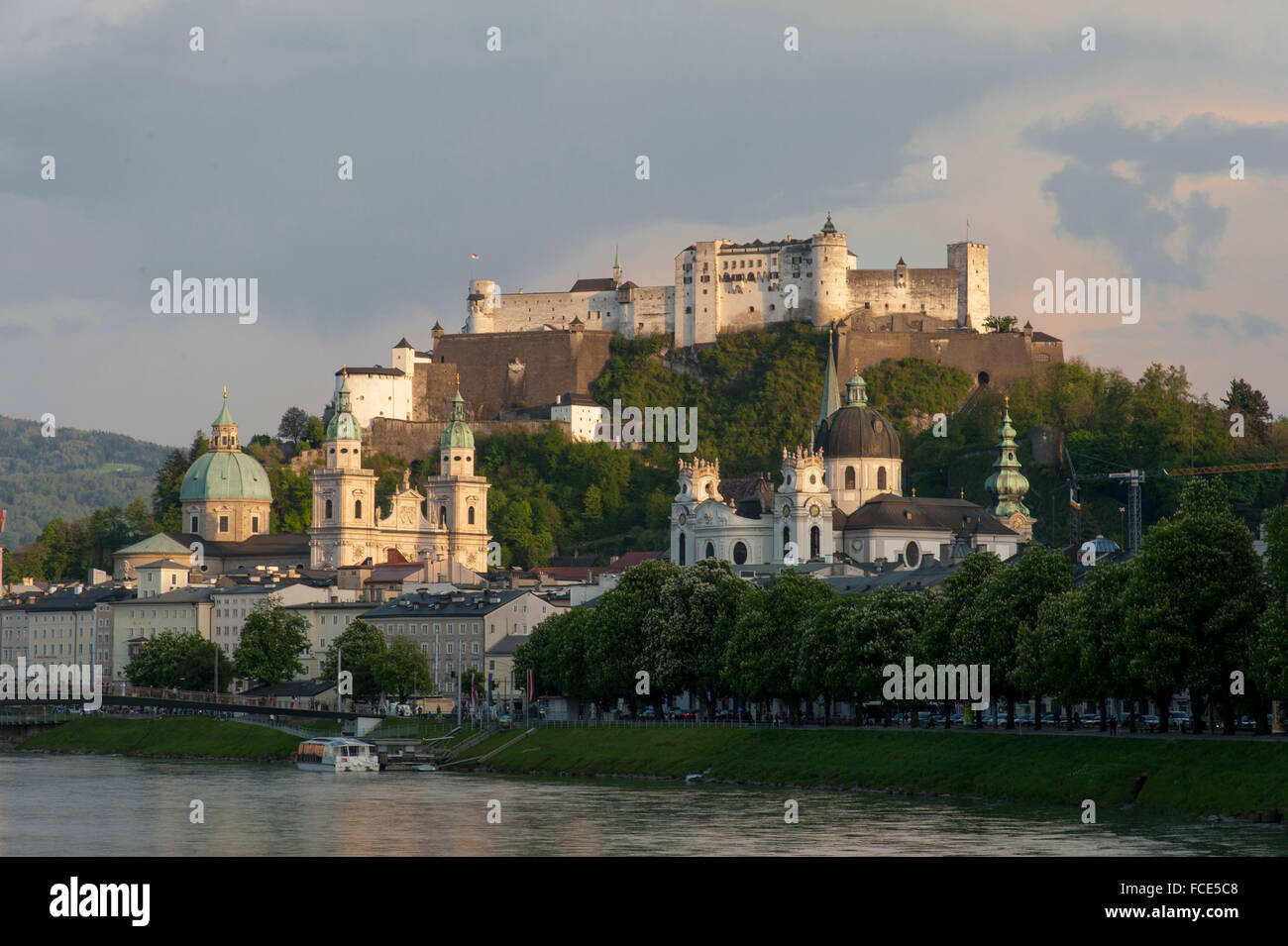 Hohensalzburg Fortress, the historic center of the city of Salzburg, a UNESCO World Heritage Site, Austria Stock Photo