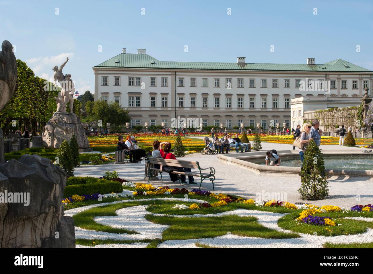 Mirabell Palace, Mirabell Garden, the historical center of the city of Salzbur Stock Photo