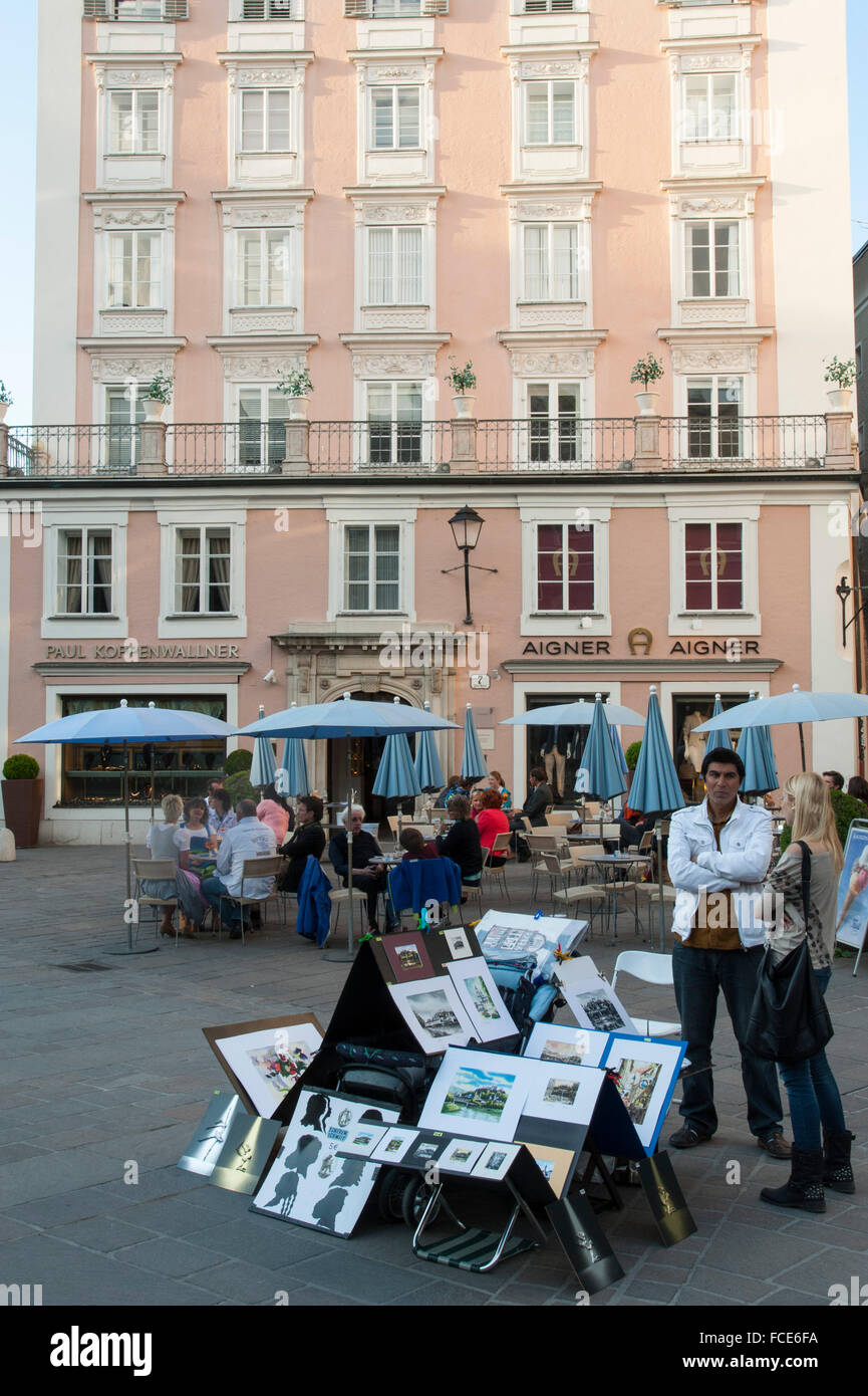 the historic center of the city of Salzburg, a UNESCO World Heritage Site, Austria Stock Photo