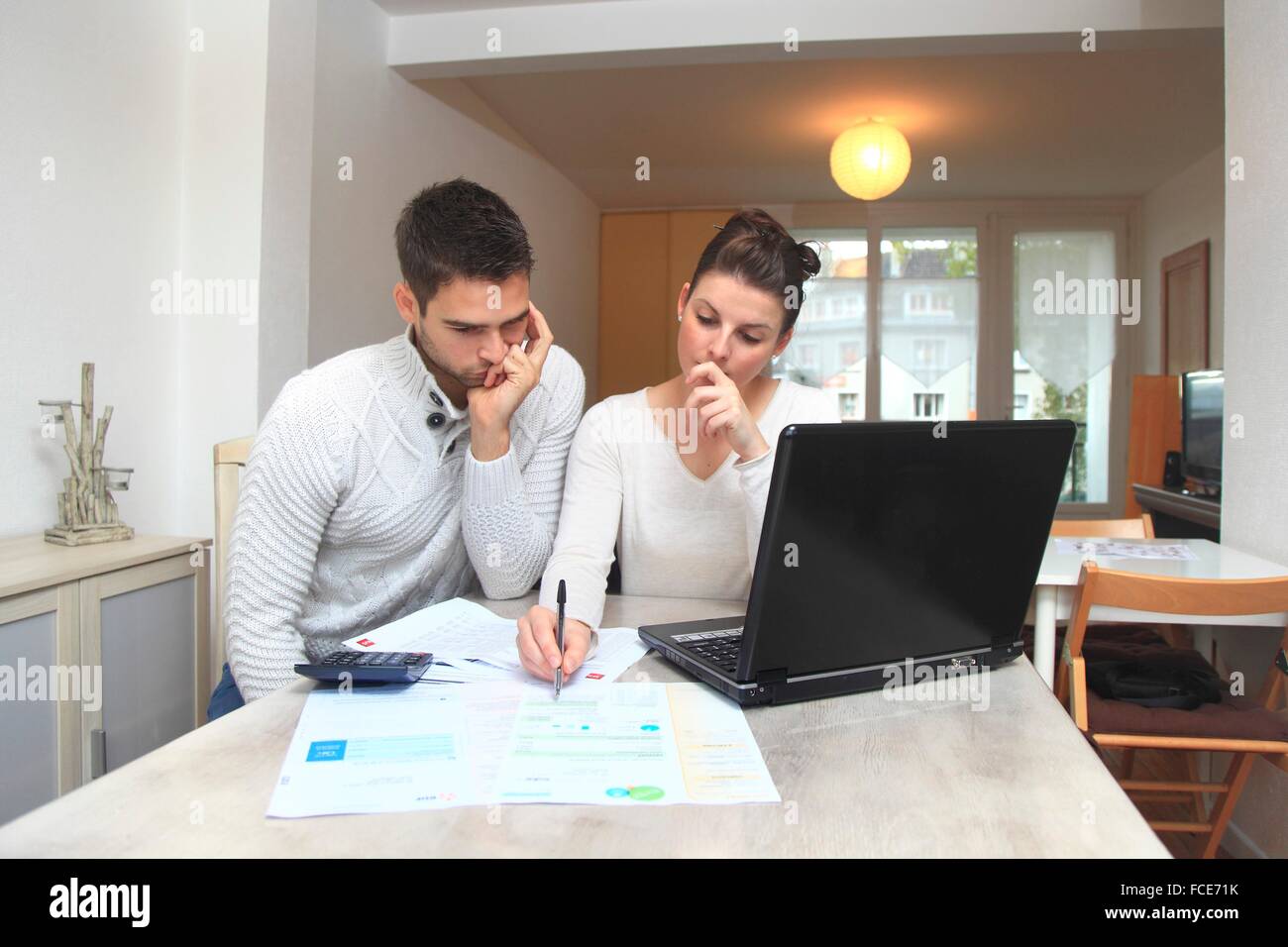 France, young couple at home Stock Photo - Alamy