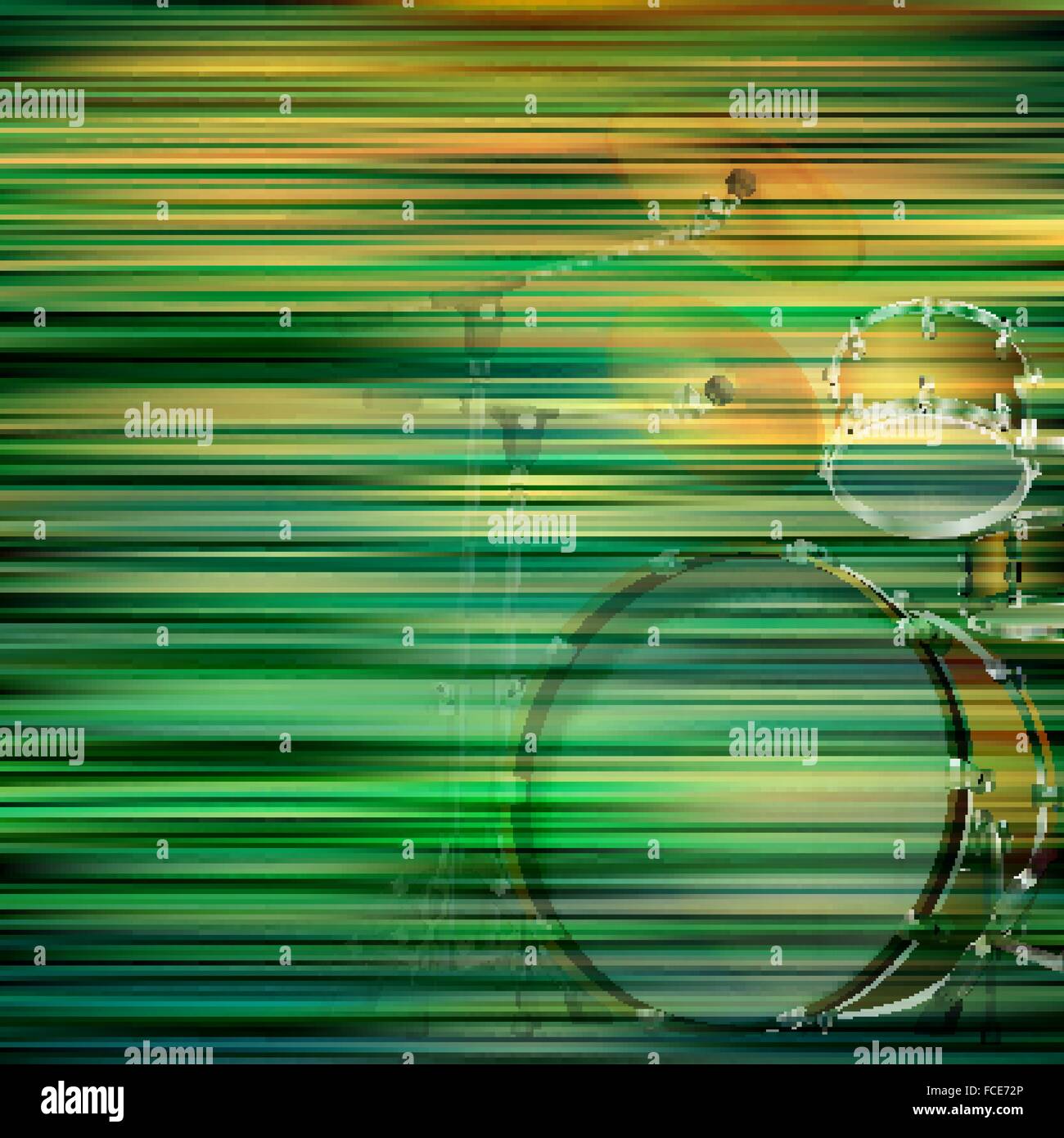 abstract green blur background with drum kit Stock Vector Image & Art ...