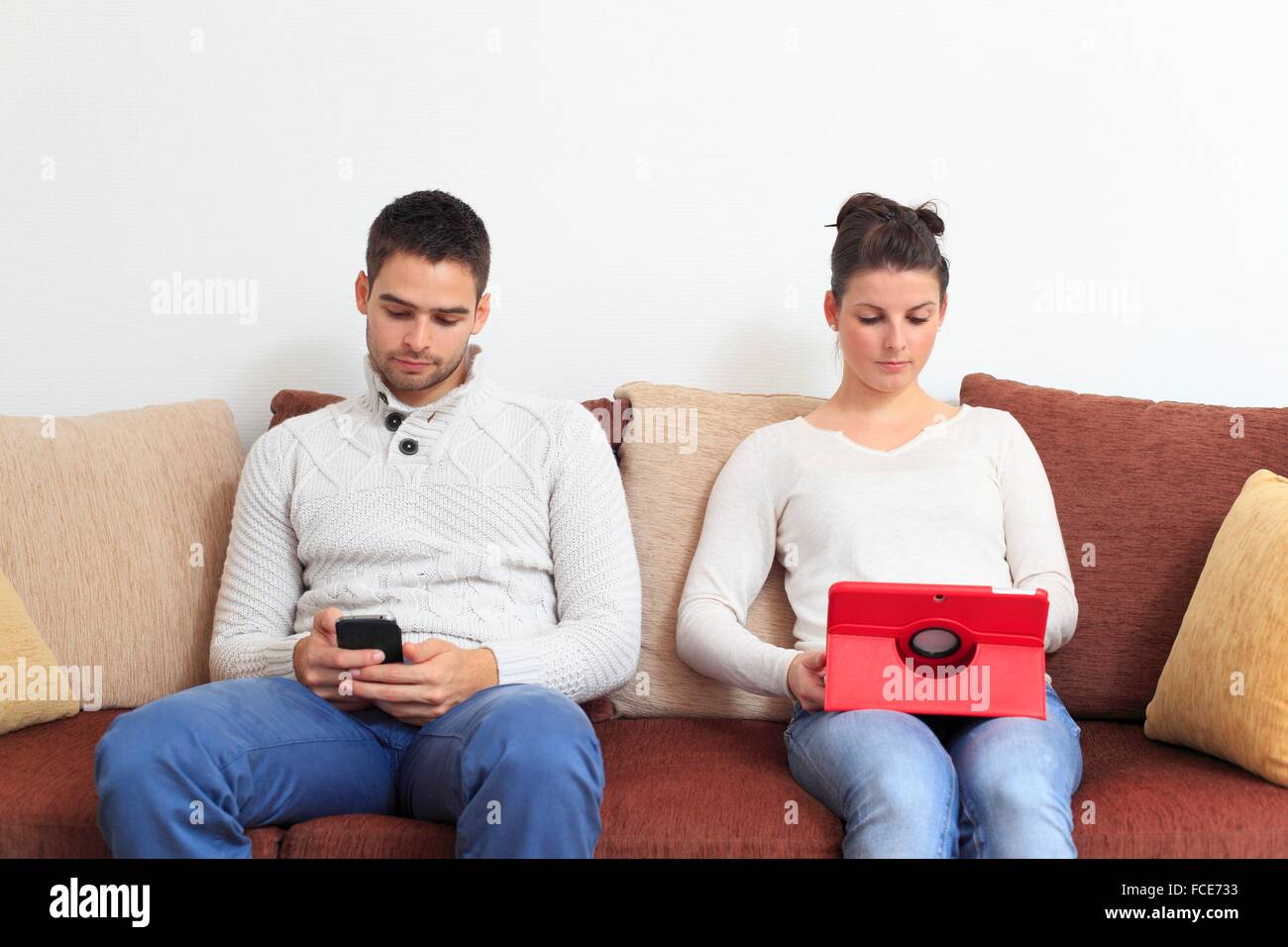 France, young couple at home Stock Photo - Alamy