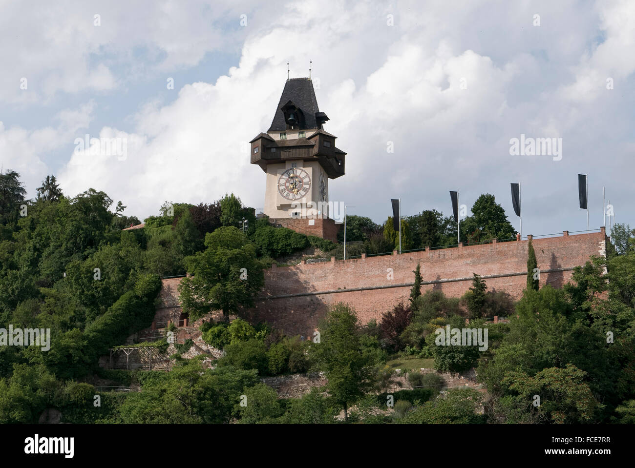 Clock tower, Schlossberg, UNESCO World Heritage Site city of Graz ...