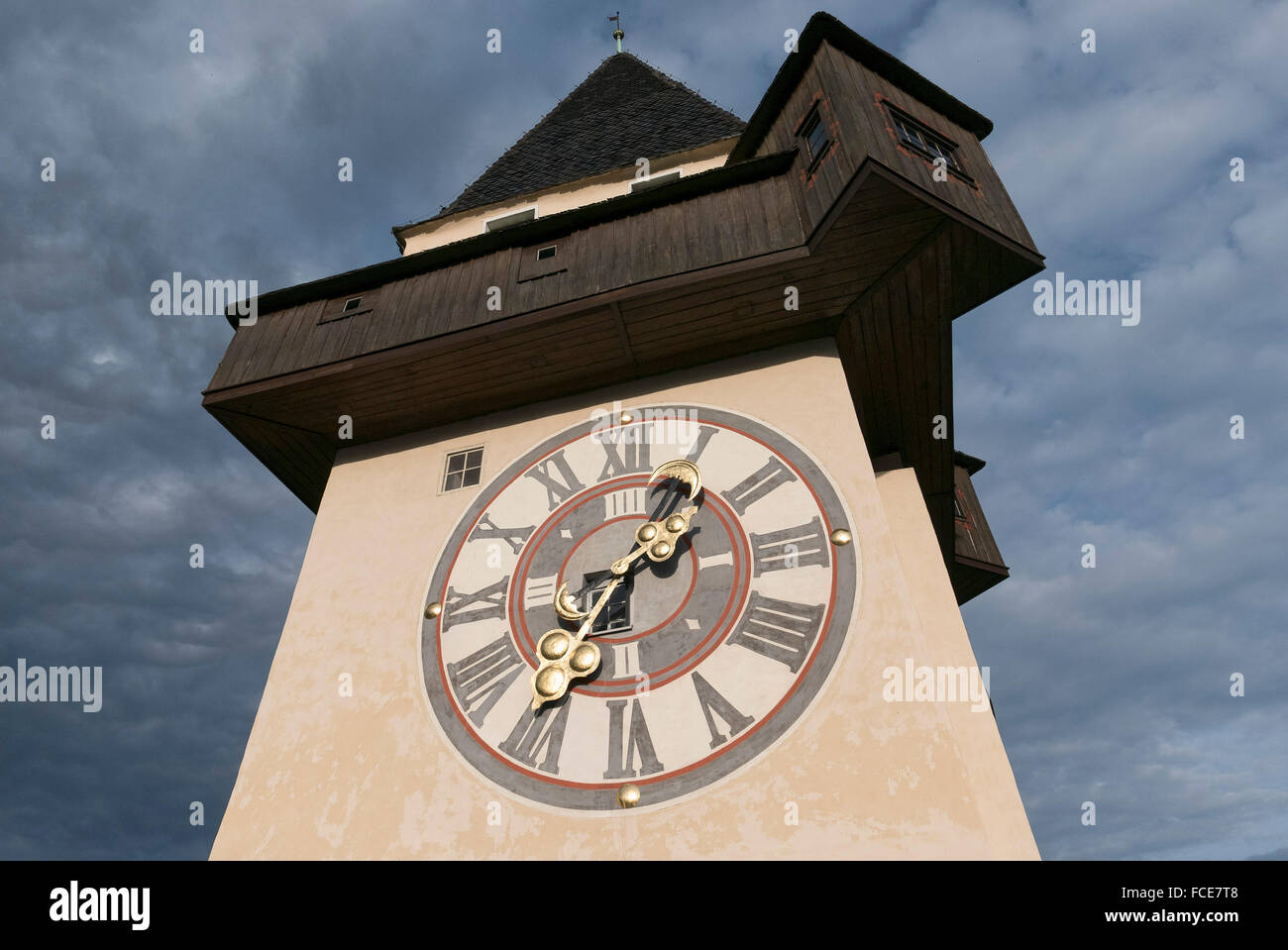 Clock tower, Schlossberg, UNESCO World Heritage Site city of Graz ...