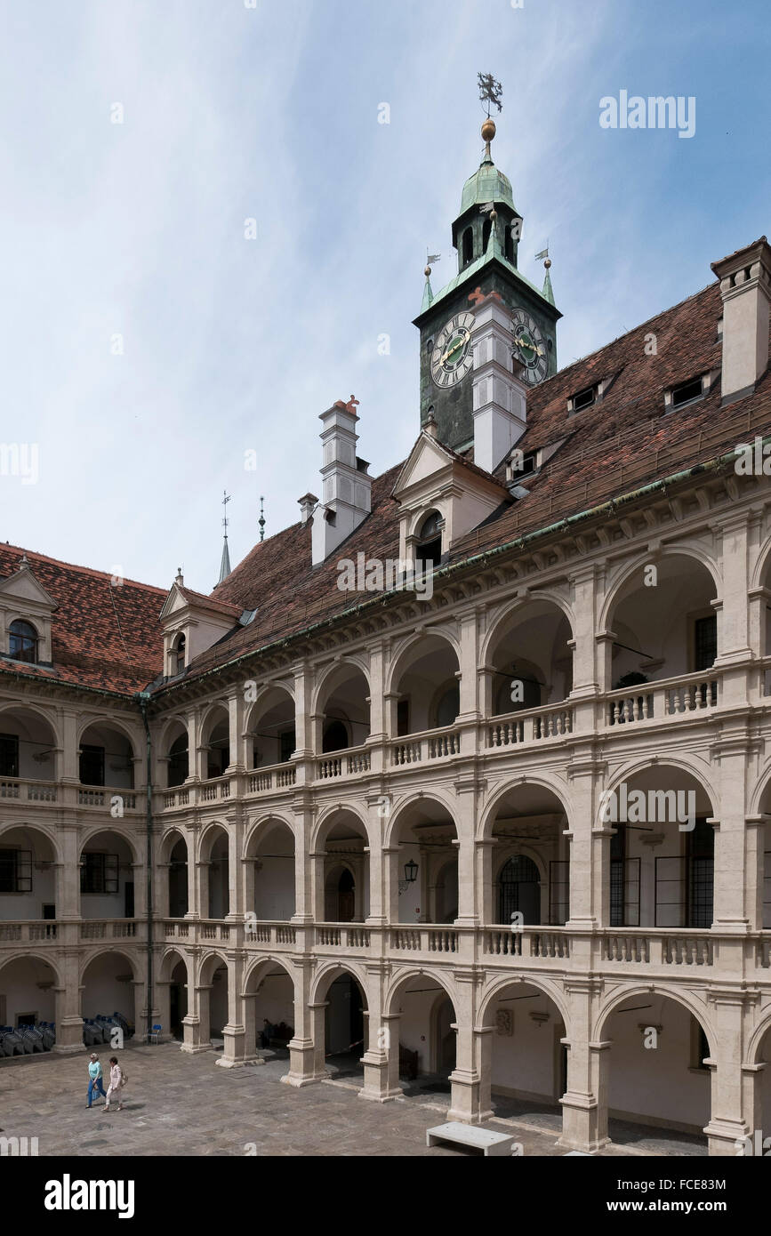 Renaissance arcades in the courtyard cottage, UNESCO World Heritage Site city of Graz - Historic Centre, Steiermark, Austria Stock Photo