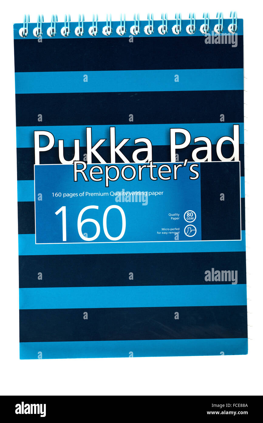 Pukka reporters pad Stock Photo