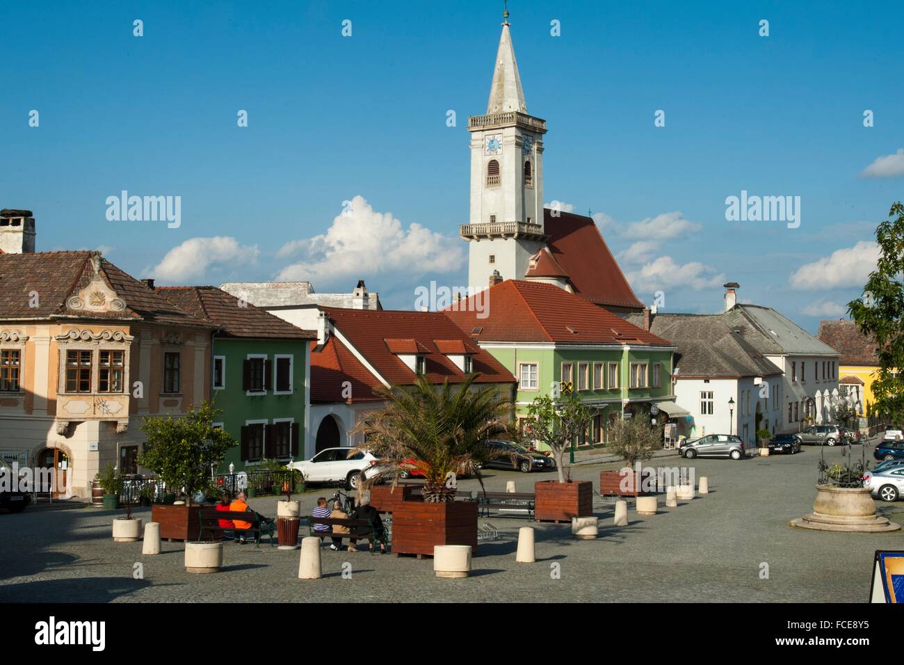 Church, Rust, UNESCO World Heritage Site The Cultural Landscape Fertö-Lake Neusiedl, Burgenland, Austria Stock Photo